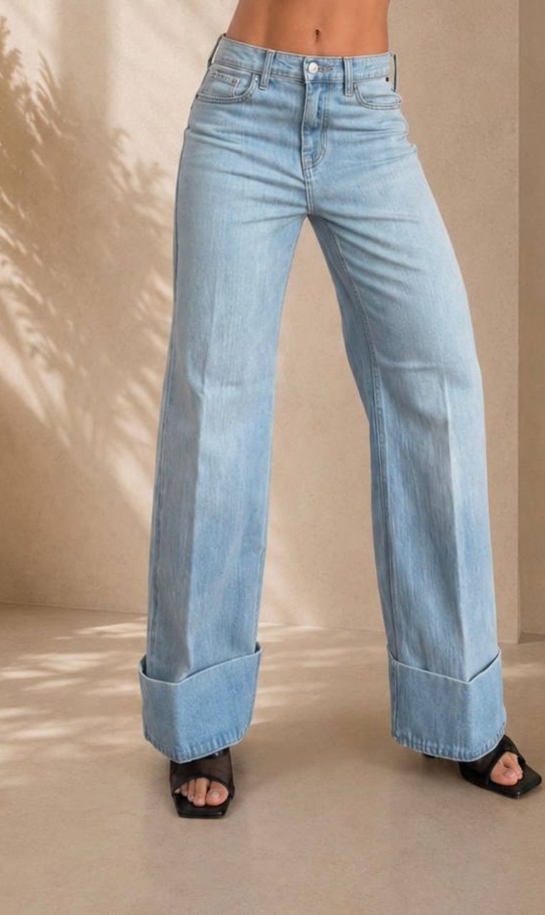 Jean Azul Cielo Bota Ancha Stretch para Mujer Jean Azul Cielo Bota Ancha Stretch para Mujer